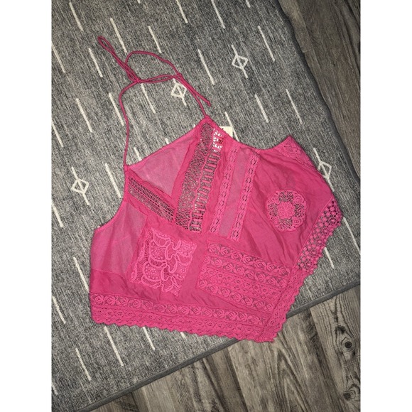 Free People Tops - Free People Eleanora Halter Top W Lace Large Nwt $198